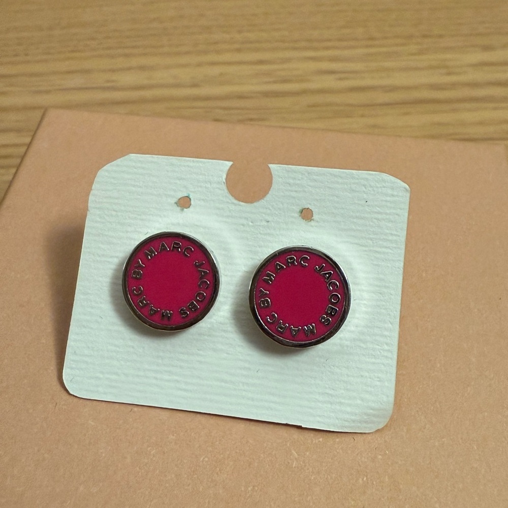 Marc Jacobs Pink Round Stud Earrings